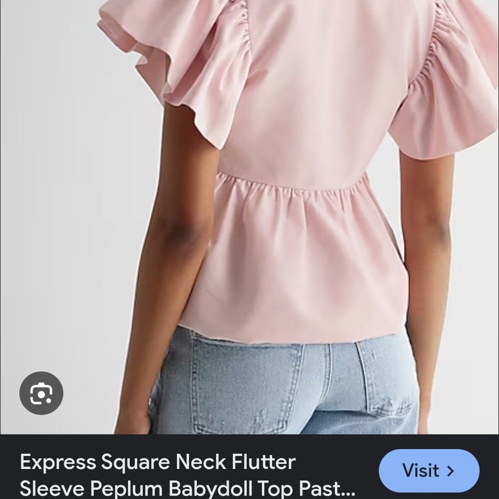 Express Light Pink Ruffled Blouse - Picture 3 of 5